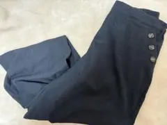 ボタン付き　紺色　ワイドパンツ　4L