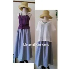 65 型紙　大人 ギャザースカート M～5L　Urarapattern