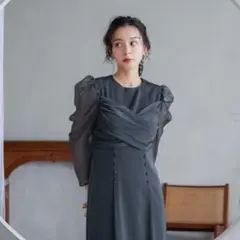 kana シアー素材 ボリューム袖 レース オケージョン ドレス - メルカリ