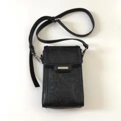 【HARE】 Flowerエンボス ミニ ショルダーバッグ ブラックのサムネイル
