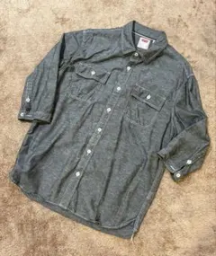 Levi's ダンガリーシャツ 七分袖　グレー Mのサムネイル