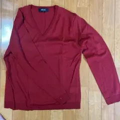 COMME CA ISM Vネックセーター L レッド