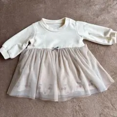 アイボリー チェリー刺繍 ワンピース 70