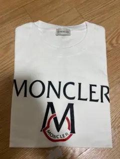 MONCLER ホワイト ロゴ Tシャツ　Lサイズ