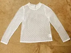 透け感　長袖ブラウス