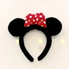 東京ディズニーリゾート ミニーマウス カチューシャ 赤リボン ドット柄