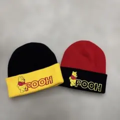 プーさん ニット帽 2点セット帽子　ディズニー子供用キッズkids disney