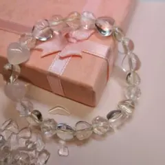 ハート水晶デザインブレスレット