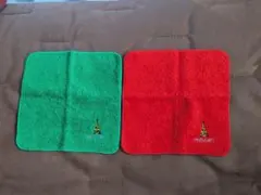 PERSON'S タオルハンカチ 緑 赤 セットのサムネイル
