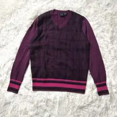 ARMANI EXCHANGE Vネックニットセーター アルマーニ紫