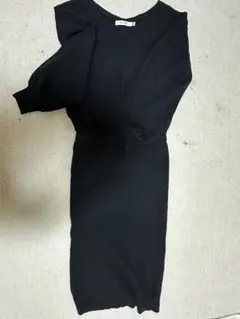 MOUSSY ブラック ニットワンピース 長袖