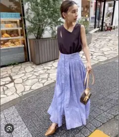 AMERI MEDI LAMP EMBROIDERY SKIRT パープル