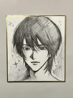 イラスト オリジナル 手描き アナログイラスト 色紙 35.