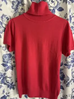 可愛い♡ピンク ハイネック 半袖ニット 38