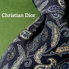 Christian Dior ペイズリー柄 ネクタイ ネイビー