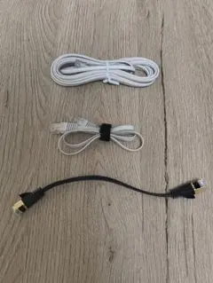 LANケーブル2本、新品未使用電話線セット