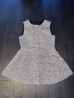 ワンピース ノースリーブワンピース ツイードワンビース