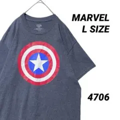公式 マーベル キャプテンアメリカ 映画Tシャツ 紺 L 霜降り ハイブリッドのサムネイル