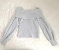 INGNI ライトグレー オフショルダー ニット M 肩出し 水色