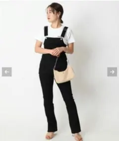 ブラックデニムサロペット フレアパンツのサムネイル