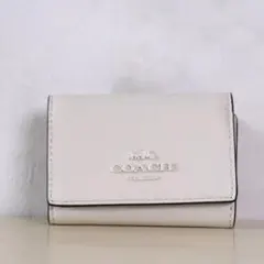 COACH 三つ折り財布 アイボリー レザー