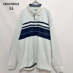 【Crocodile】クロコダイル　長袖ポロシャツ　スウェット　裏起毛　LL