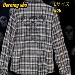 極美品 Berning Sho フルジップ　刺繍ロゴ　ドクロ　y2k チェックのサムネイル
