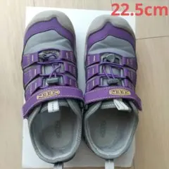 KEEN キーン キッズスニーカー☆ 22.5cm パープル/グレー