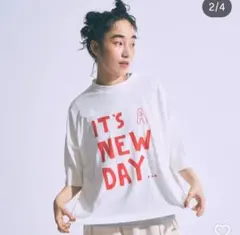 tumugu ツムグ ラフィ天竺 プリント Tシャツ 新品タグ付のサムネイル