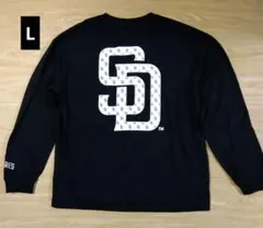 新品 MLB パドレス バックロゴ Tシャツ 長袖 Lサイズ 刺繍入りのサムネイル