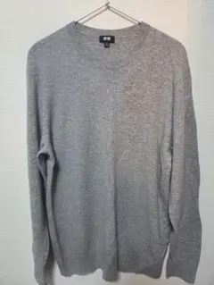 【UNIQLO】ユニクロ カシミヤ クルーネックセーター グレー XLサイズ