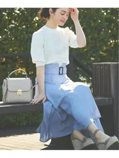 Noela ノエラ ベルト付き ボリュームフレアスカート 夏服 スカート