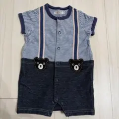 DOUBLE.B ストライプロンパース 70 半袖