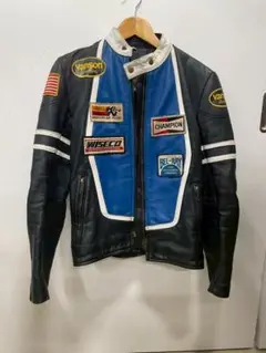 VANSON バンソン RJV 立ち襟 シングル ライダースジャケット 青 36 VANSON バンソン RJV 立ち襟 シングル ライダースジャケット 青