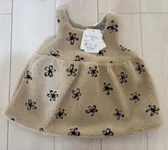 花柄刺繍 ボアワンピース