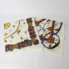 CELINE セリーヌ ハンカチ 2枚セット アイボリー系