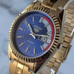 稼働品 SEIKO セイコー5 自動巻き 70s ヴィンテージ グリーン文字盤
