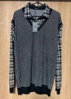 重ね着風ベスト長袖シャツ　XL
