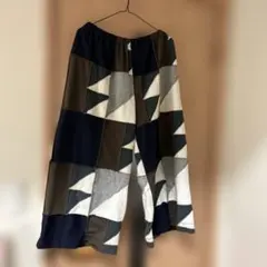 パッチワークデザイン カジュアルパンツ