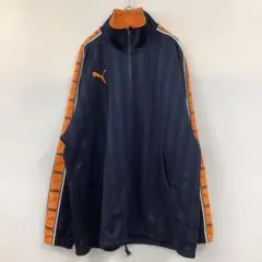 PUMA ストライプジャケット S~M ネイビー/オレンジ