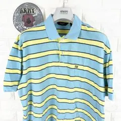 ショーンジョン【XXL】半袖ポロシャツボーダー Y2K オーバーサイズ 海外輸入のサムネイル
