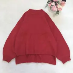 グレイル ハイネックニット 赤 トップス シンプル セーター カジュアル