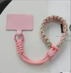 ピンク　携帯ストラップ ハンドストラップ 手首ストラップ 長さ調整可能 　512