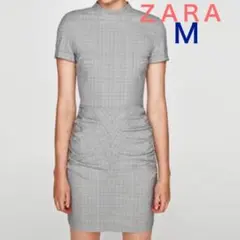 お値下げ致しました♡ZARA☆ドレープデザインチェックガラワンピース