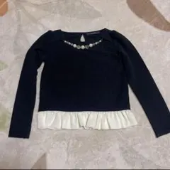 ブラック フリル裾 ネックレス取り外し可能 卒業式 卒園式 入学式