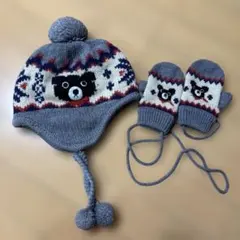 ミキハウス　ダブルビー　帽子　手袋セット　M