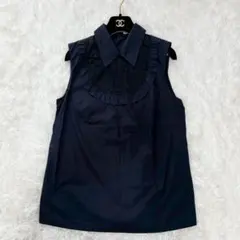 miumiu  襟ノースリーブブラウス MIU MIU 丸衿ノースリーブブラウス/40 - メルカリ