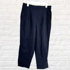 ストレートパンツ スラックス ウエストゴム ブラック オフィスカジュアル L