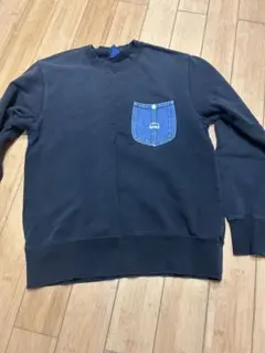 Lee デニムポケット付き ブラックスウェット　Sサイズ