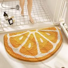 北欧風 オレンジデザイン バスマット 玄関マット 可愛い インテリアマットのサムネイル